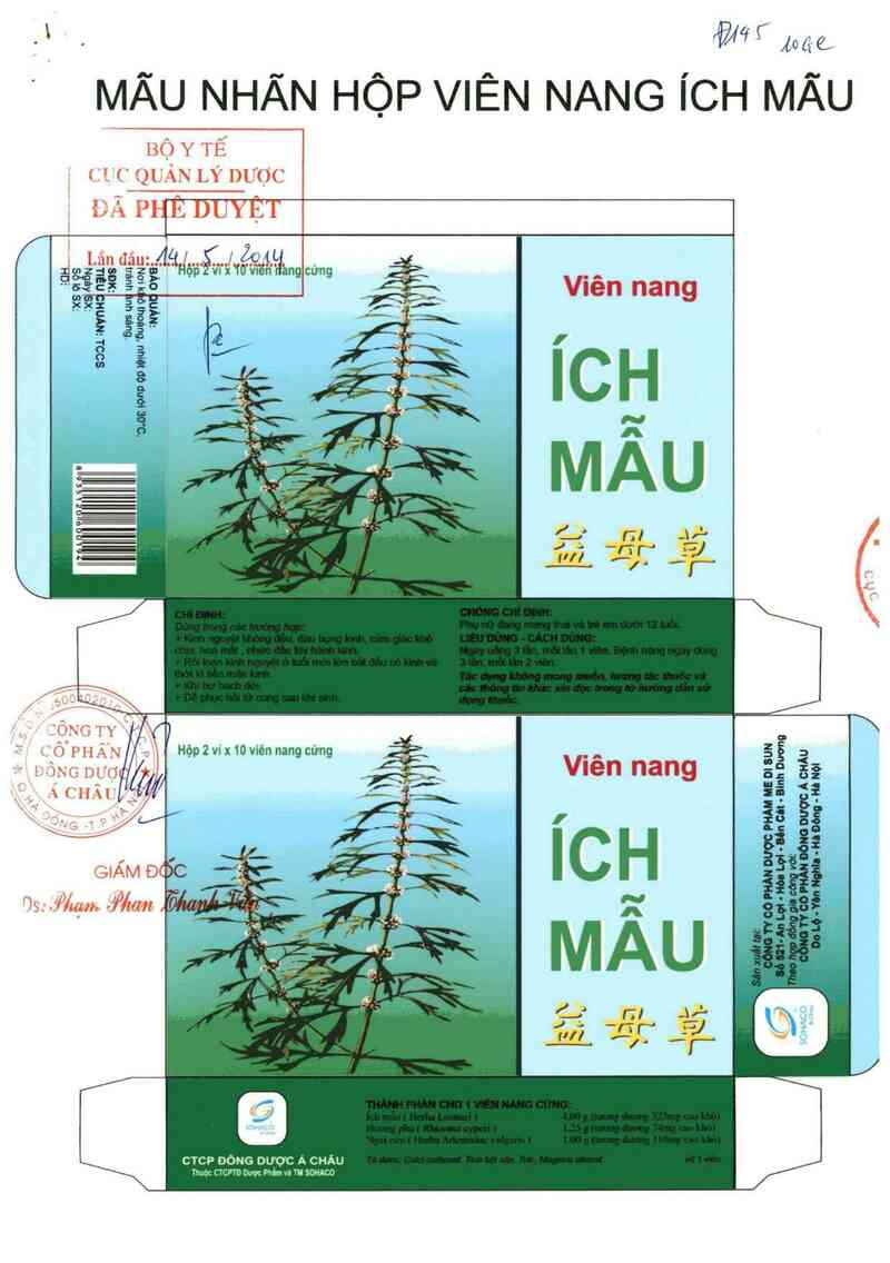 thông tin, cách dùng, giá thuốc Viên nang ích mẫu - ảnh 0