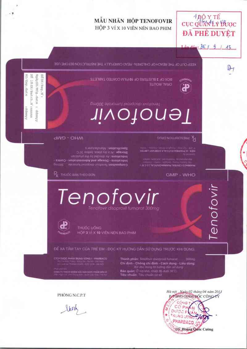 thông tin, cách dùng, giá thuốc Tenofovir - ảnh 0