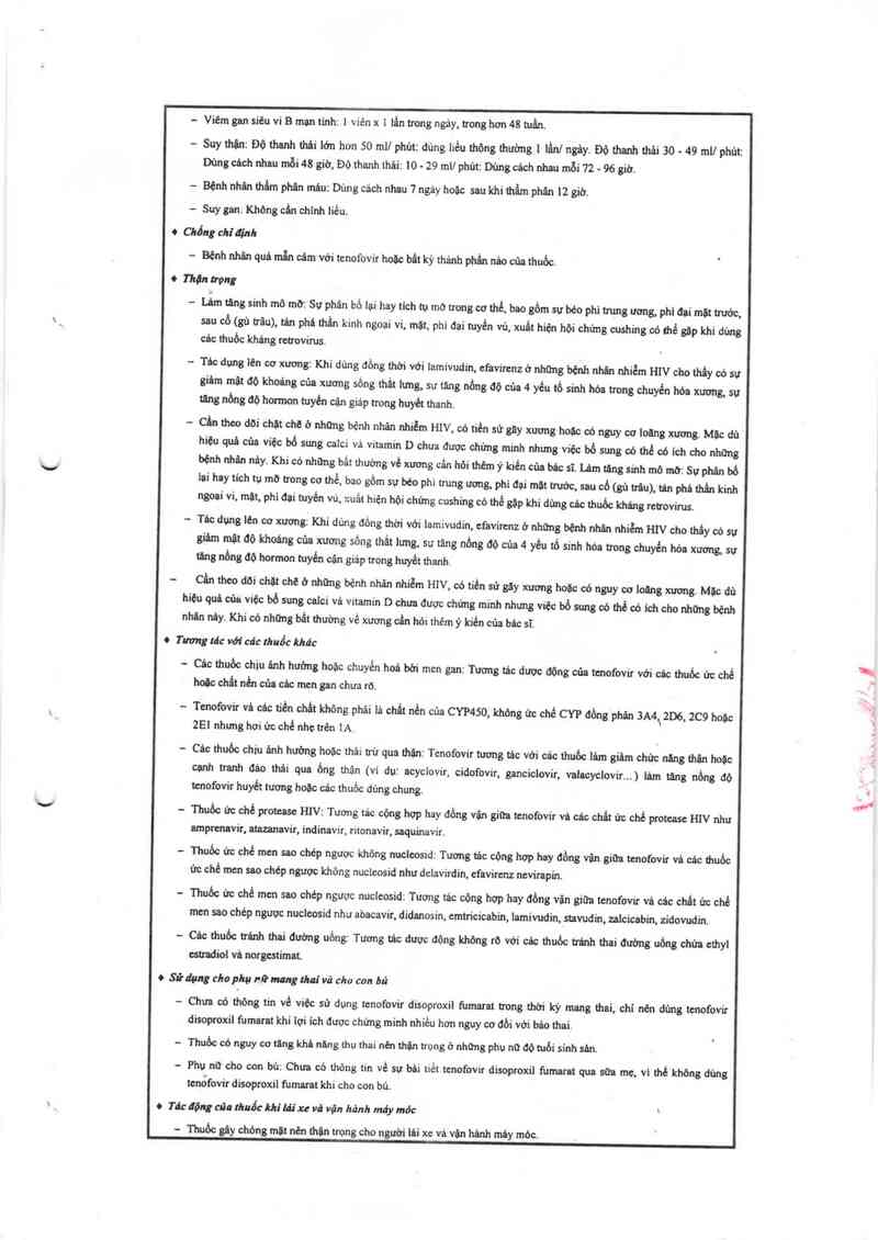thông tin, cách dùng, giá thuốc Tenofovir Nic - ảnh 5