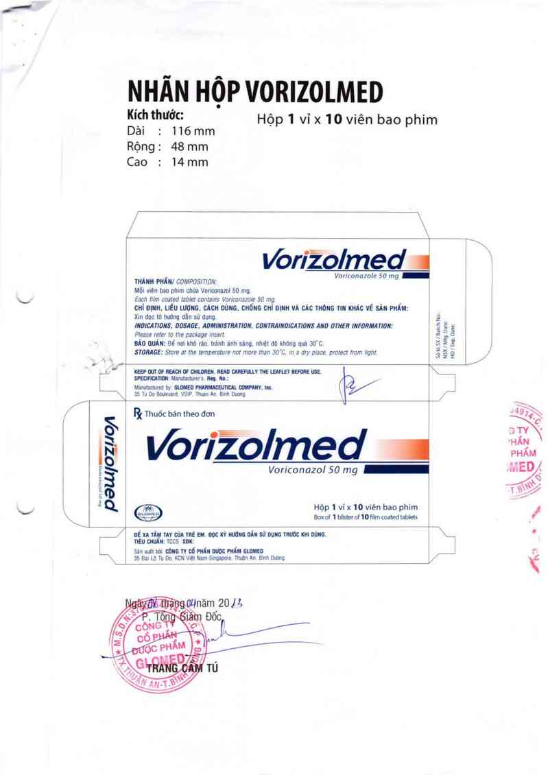 thông tin, cách dùng, giá thuốc Vorizolmed - ảnh 1