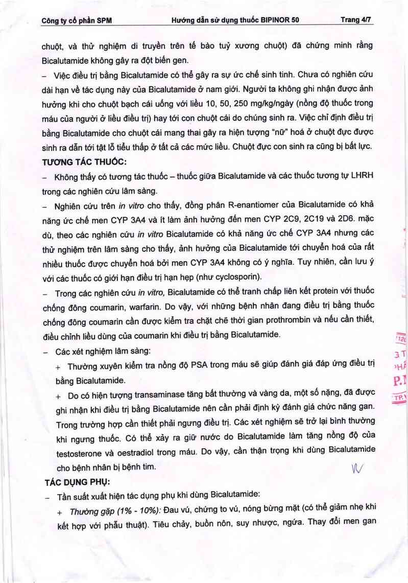 thông tin, cách dùng, giá thuốc Bipinor 50 - ảnh 4