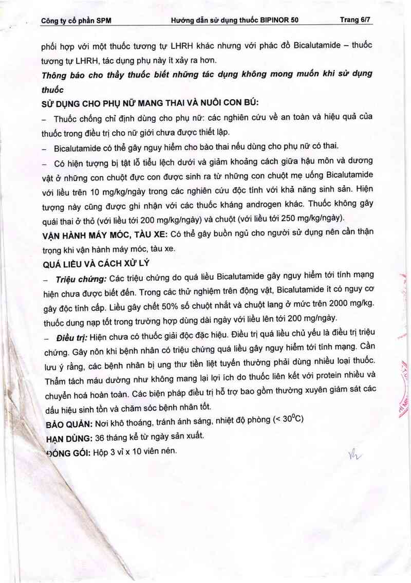 thông tin, cách dùng, giá thuốc Bipinor 50 - ảnh 6