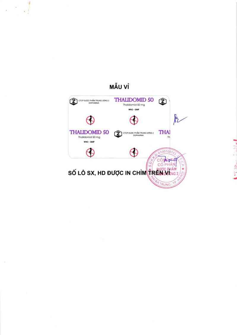 thông tin, cách dùng, giá thuốc Thalidomid 50 - ảnh 2