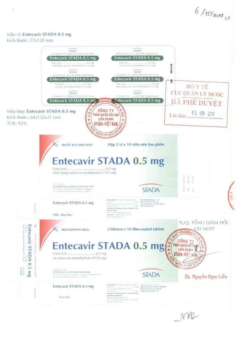 thông tin, cách dùng, giá thuốc Entecavir STADA 0.5mg - ảnh 0