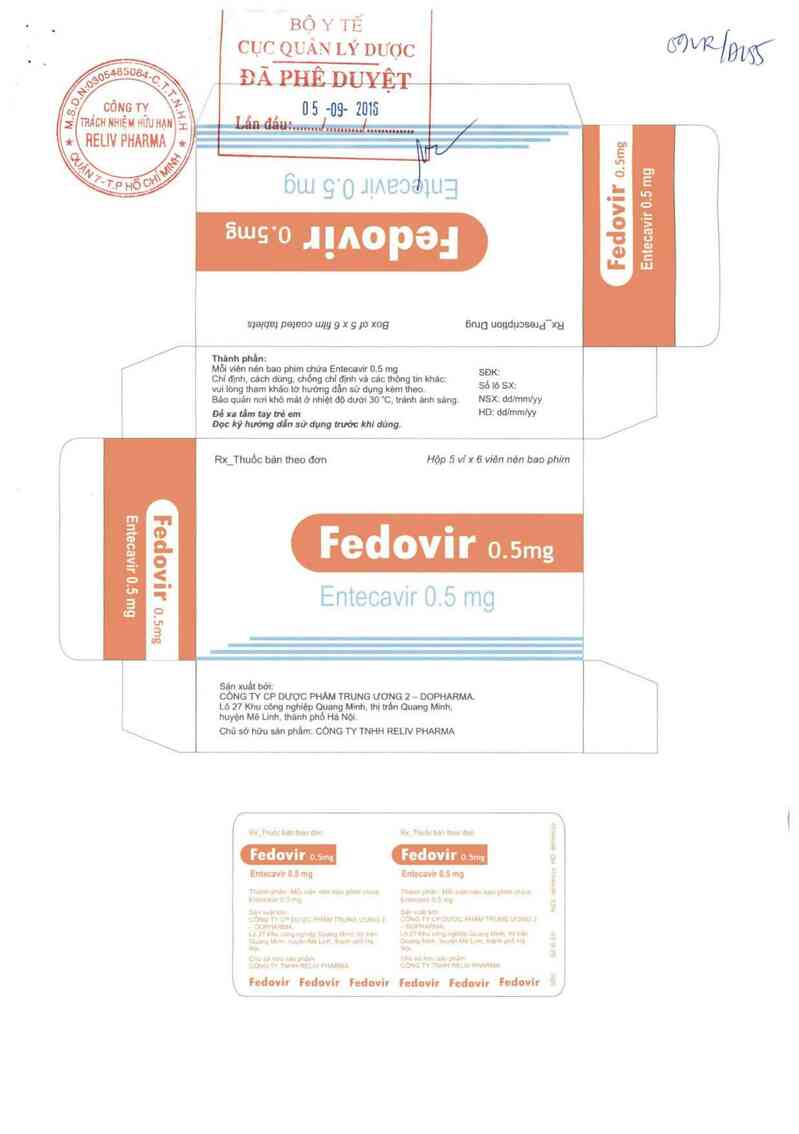 thông tin, cách dùng, giá thuốc Fedovir 0,5mg - ảnh 0