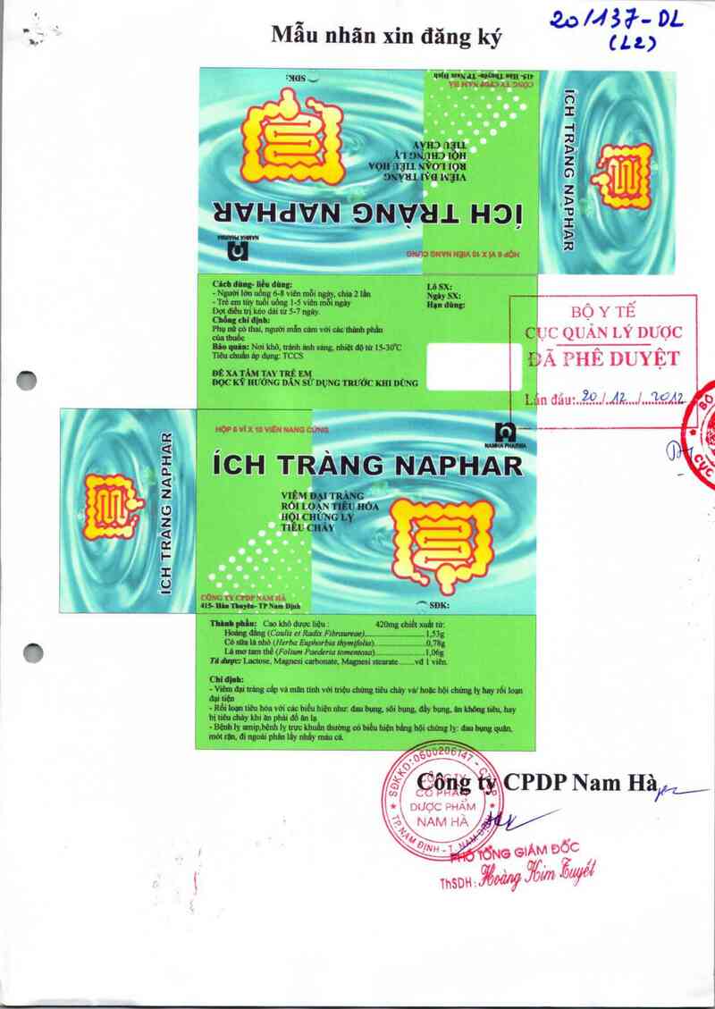 thông tin, cách dùng, giá thuốc Ích tràng Naphar - ảnh 0