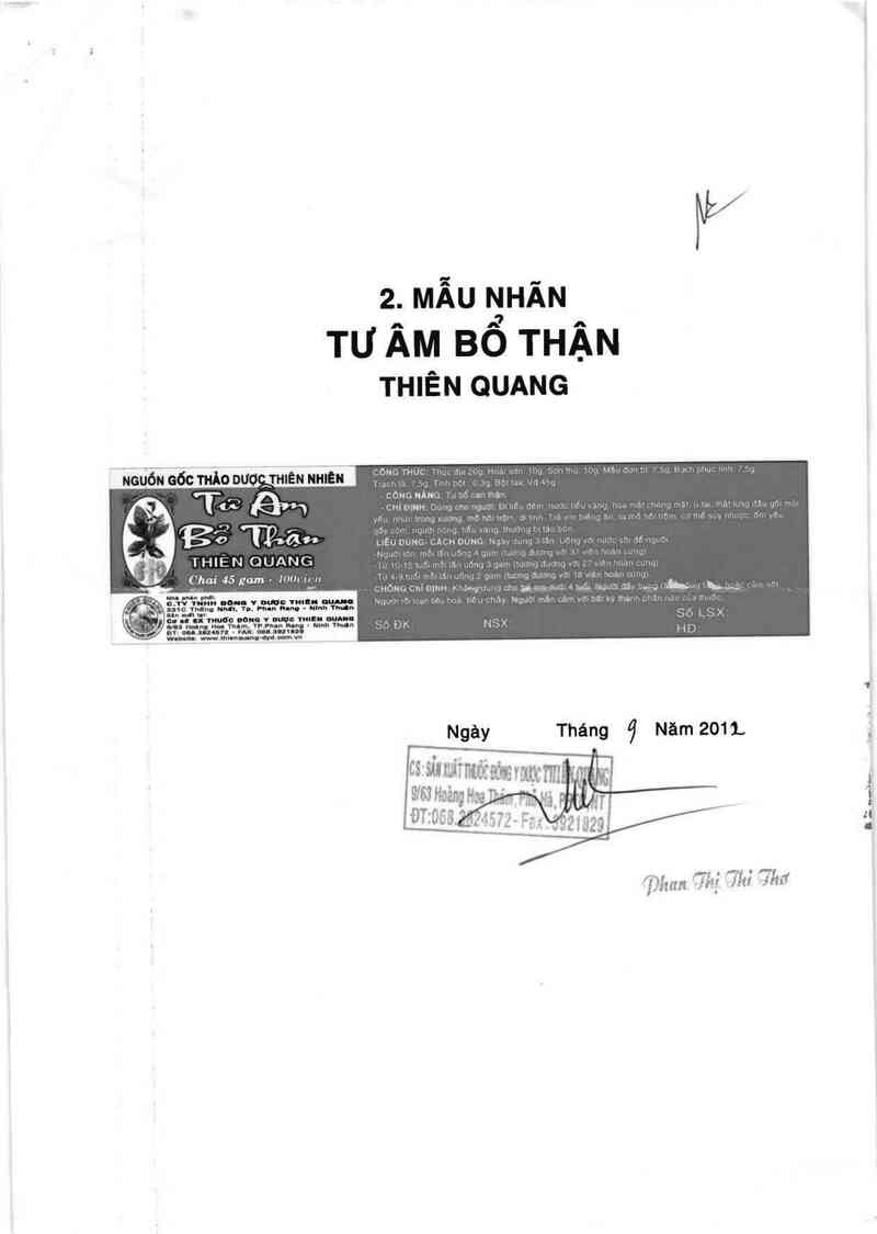 thông tin, cách dùng, giá thuốc Tư âm bổ thận Thiên Quang - ảnh 1