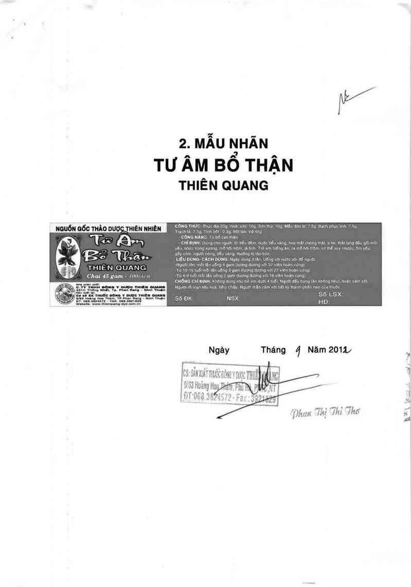 thông tin, cách dùng, giá thuốc Tư âm bổ thận Thiên Quang - ảnh 3