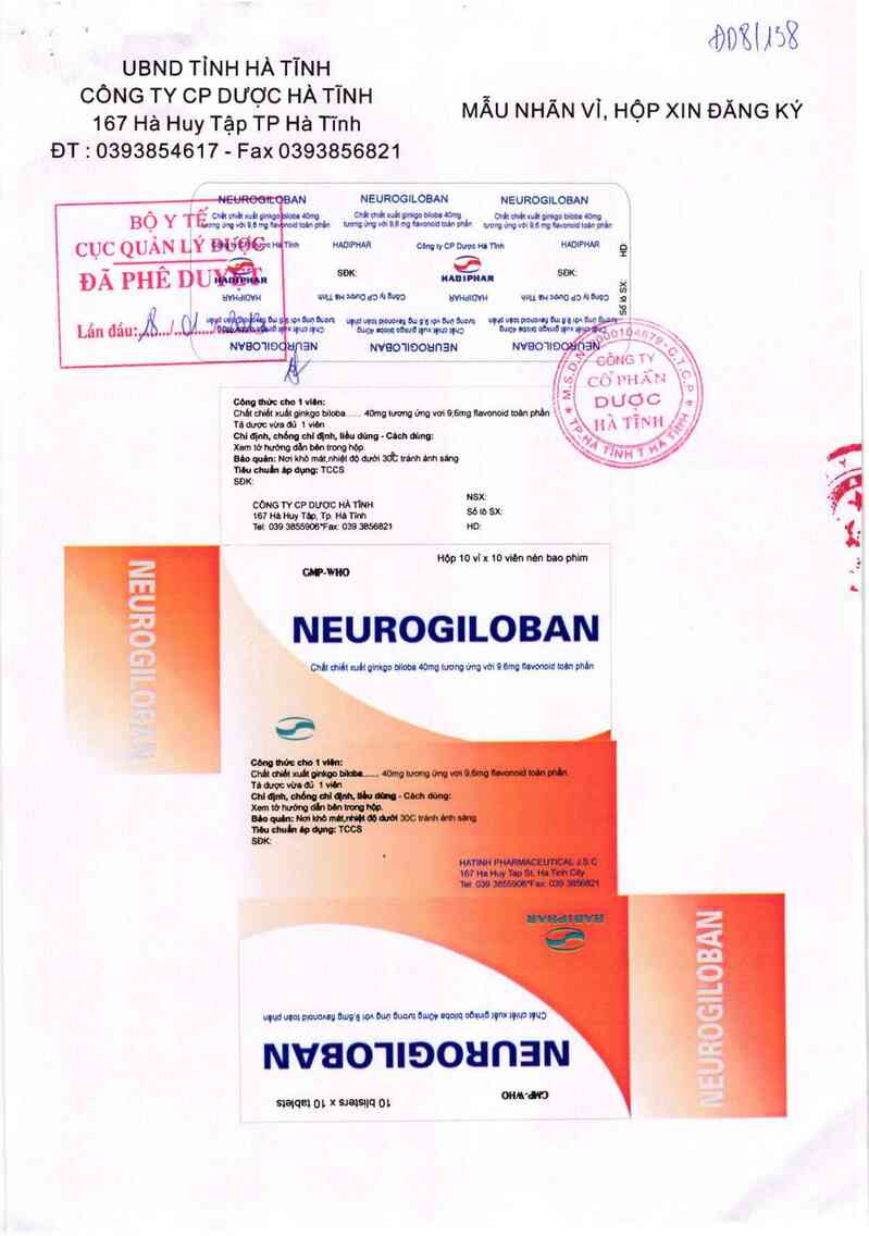 thông tin, cách dùng, giá thuốc Neurogiloban - ảnh 0