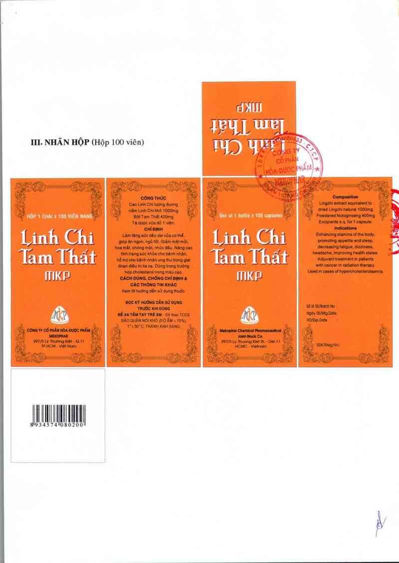 thông tin, cách dùng, giá thuốc Linh chi - Tam thất MKP - ảnh 2