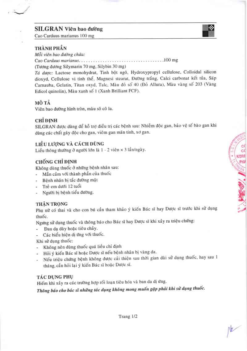 thông tin, cách dùng, giá thuốc Silgran (NQ: Korea United Pharm. Inc. Địa chỉ: 154-8, Nonhyun - Dong, Kangnam-Ku, Seoul, Hàn Quốc) - ảnh 2