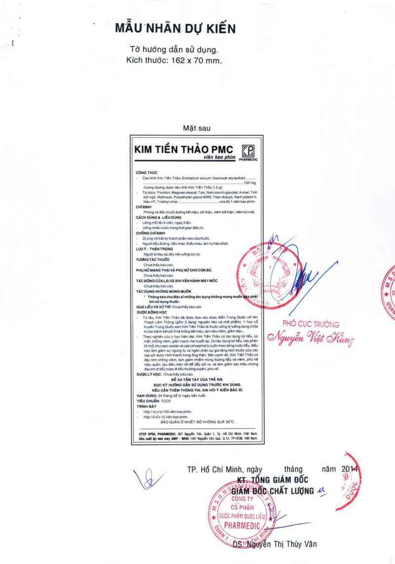 thông tin, cách dùng, giá thuốc Kim tiền thảo PMC - ảnh 2