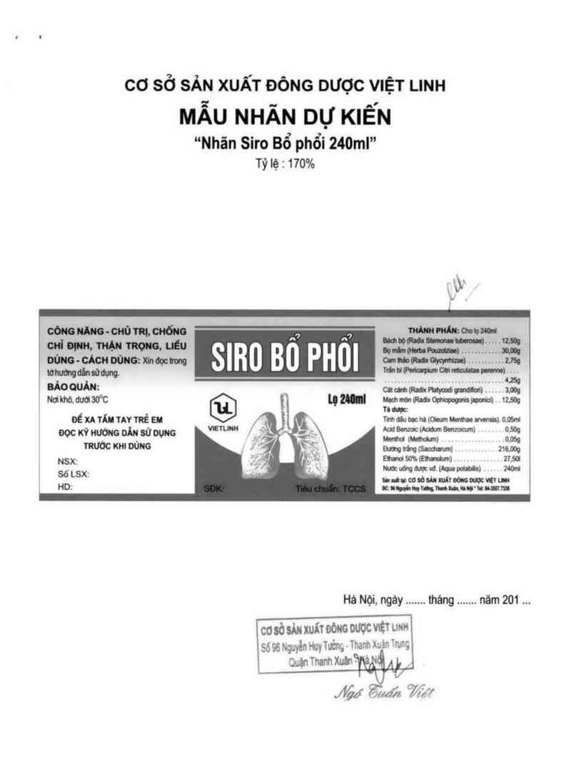 thông tin, cách dùng, giá thuốc Siro Bổ phổi - ảnh 1