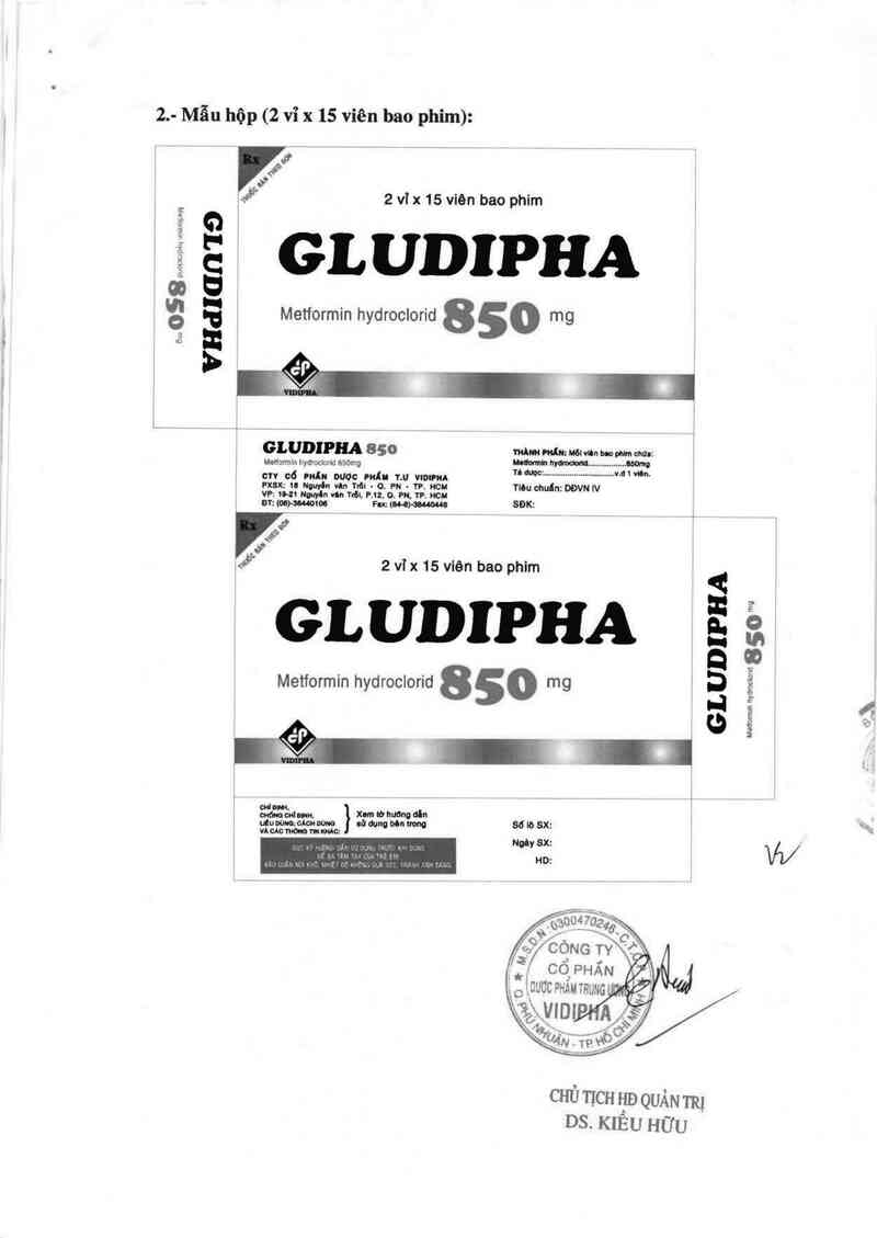 thông tin, cách dùng, giá thuốc Gludipha 850 - ảnh 1