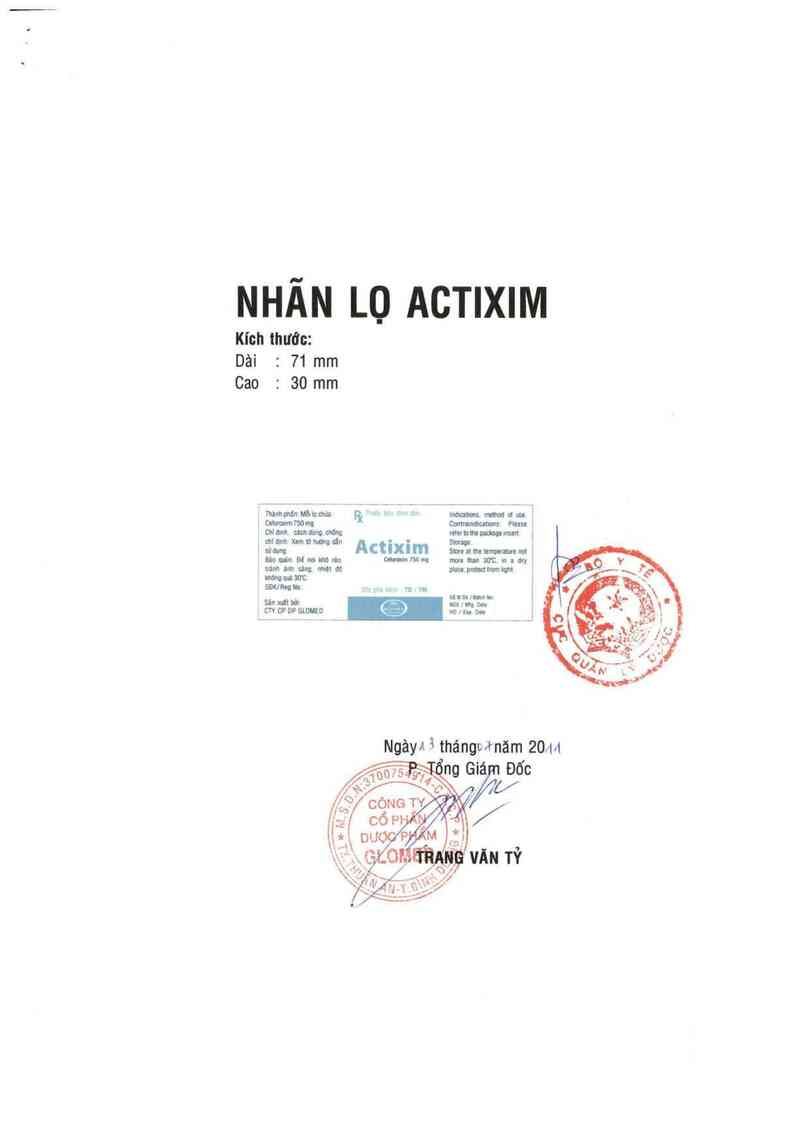 thông tin, cách dùng, giá thuốc Actixim - ảnh 1