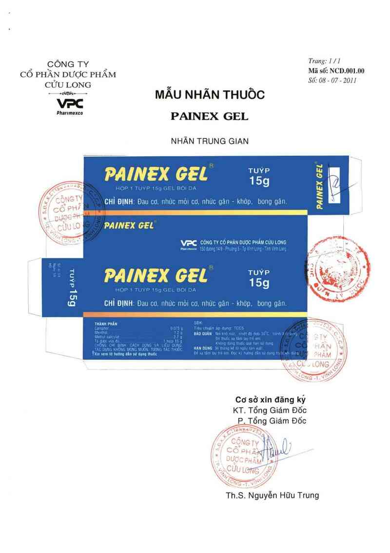 thông tin, cách dùng, giá thuốc Painex Gel - ảnh 1