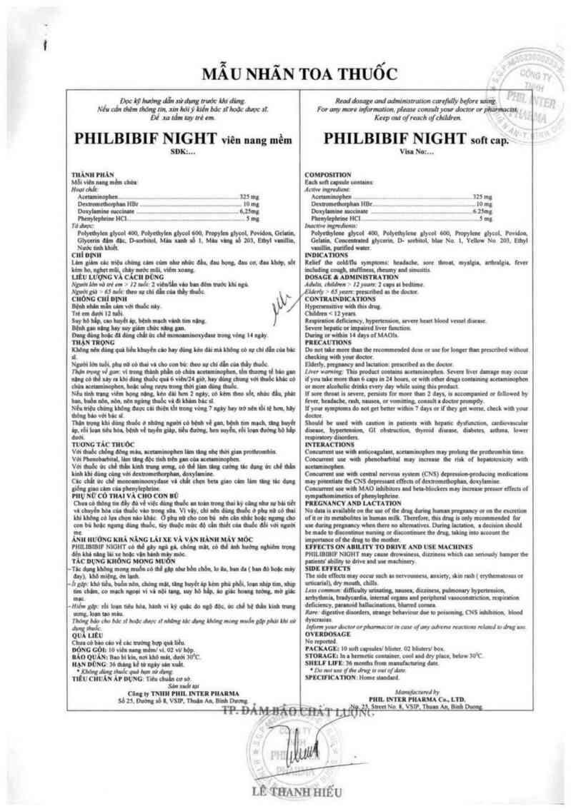 thông tin, cách dùng, giá thuốc Philbibif night - ảnh 2