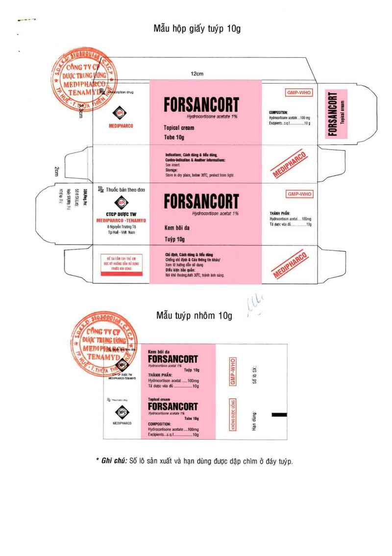 thông tin, cách dùng, giá thuốc Forsancort - ảnh 1