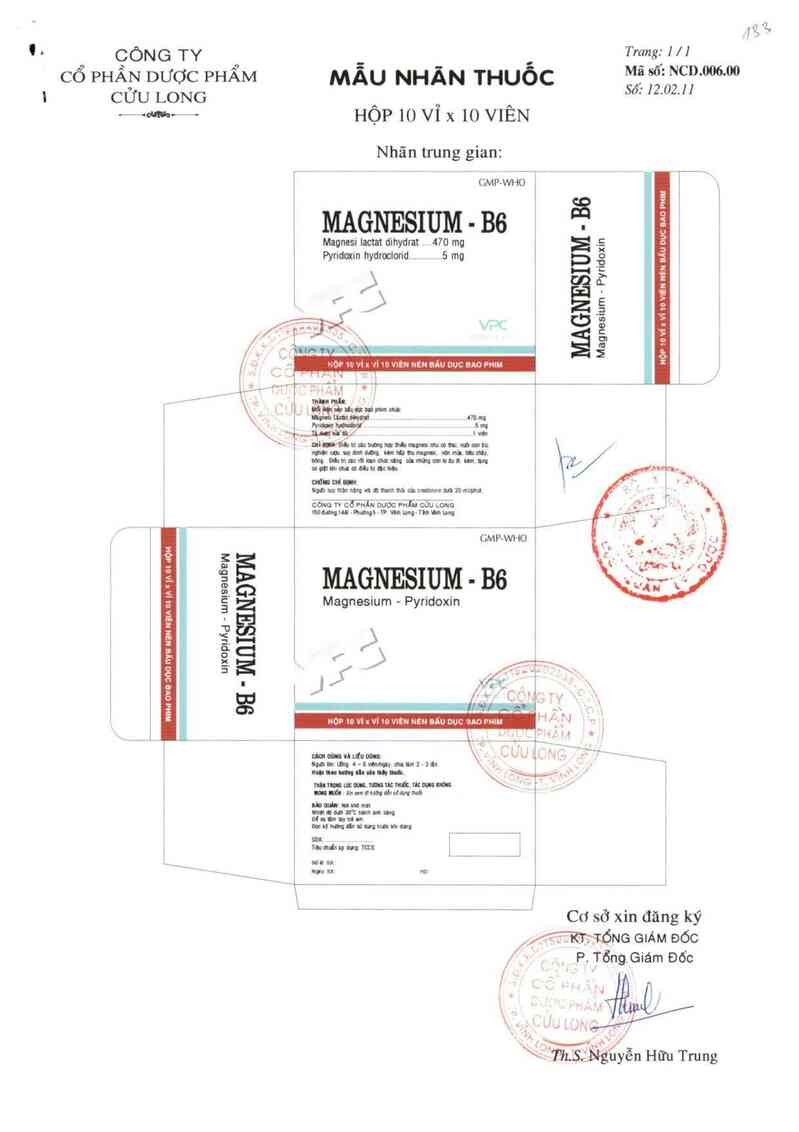 thông tin, cách dùng, giá thuốc Magnesium - B6 - ảnh 2