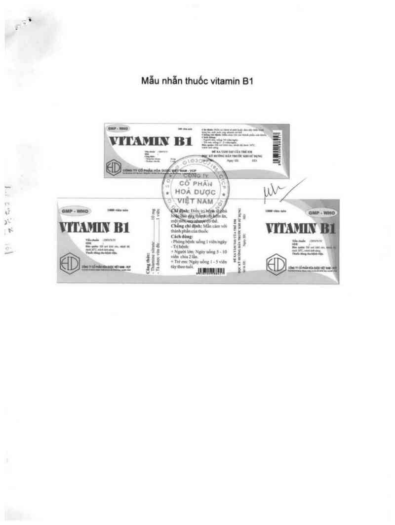 thông tin, cách dùng, giá thuốc Vitamin B1 - ảnh 0