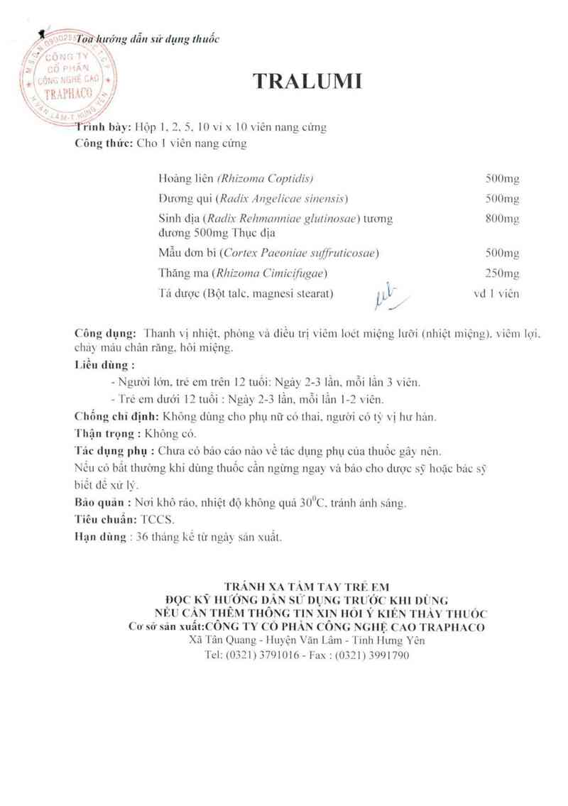 thông tin, cách dùng, giá thuốc Tralumi - ảnh 4