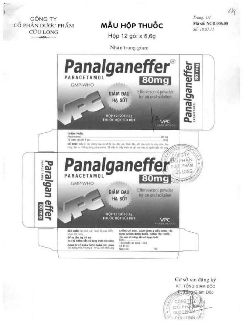 thông tin, cách dùng, giá thuốc Panalganeffer 80mg - ảnh 0