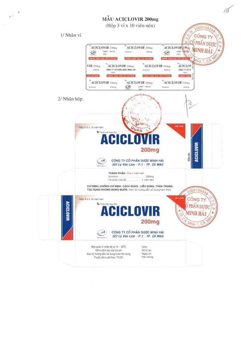 thông tin, cách dùng, giá thuốc Aciclovir 200 mg - ảnh 0