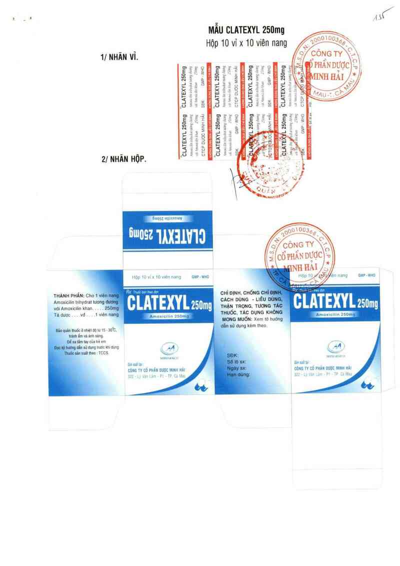 thông tin, cách dùng, giá thuốc Clatexyl 250 mg - ảnh 0