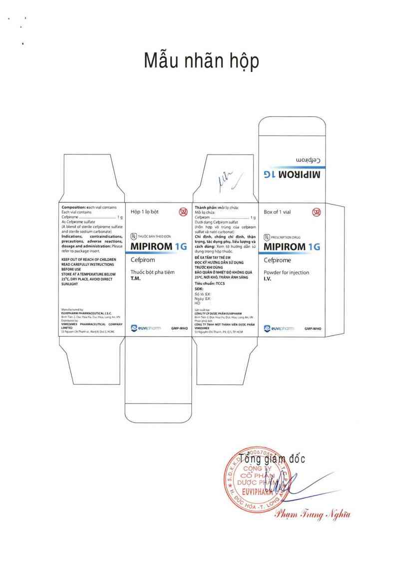 thông tin, cách dùng, giá thuốc Mipirom 1 g - ảnh 0