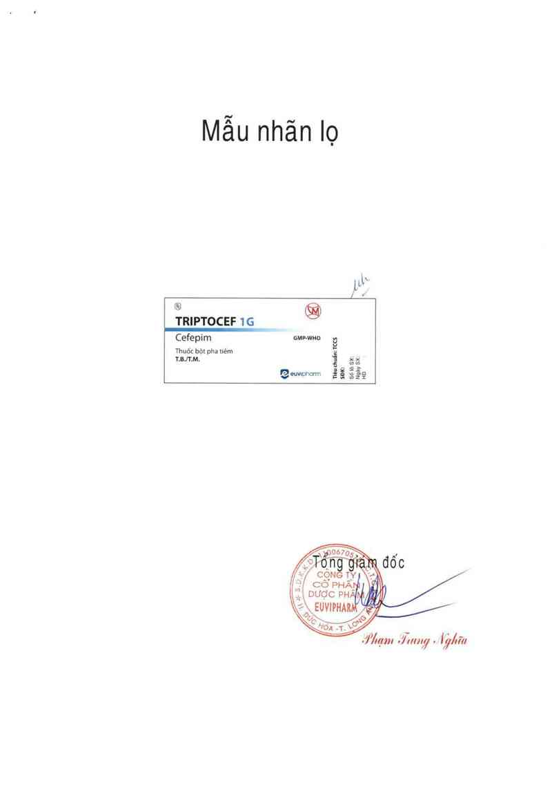 thông tin, cách dùng, giá thuốc Triptocef 1g - ảnh 1