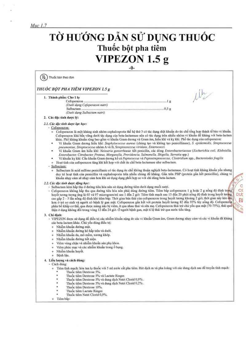 thông tin, cách dùng, giá thuốc Vipezon 1,5g - ảnh 2