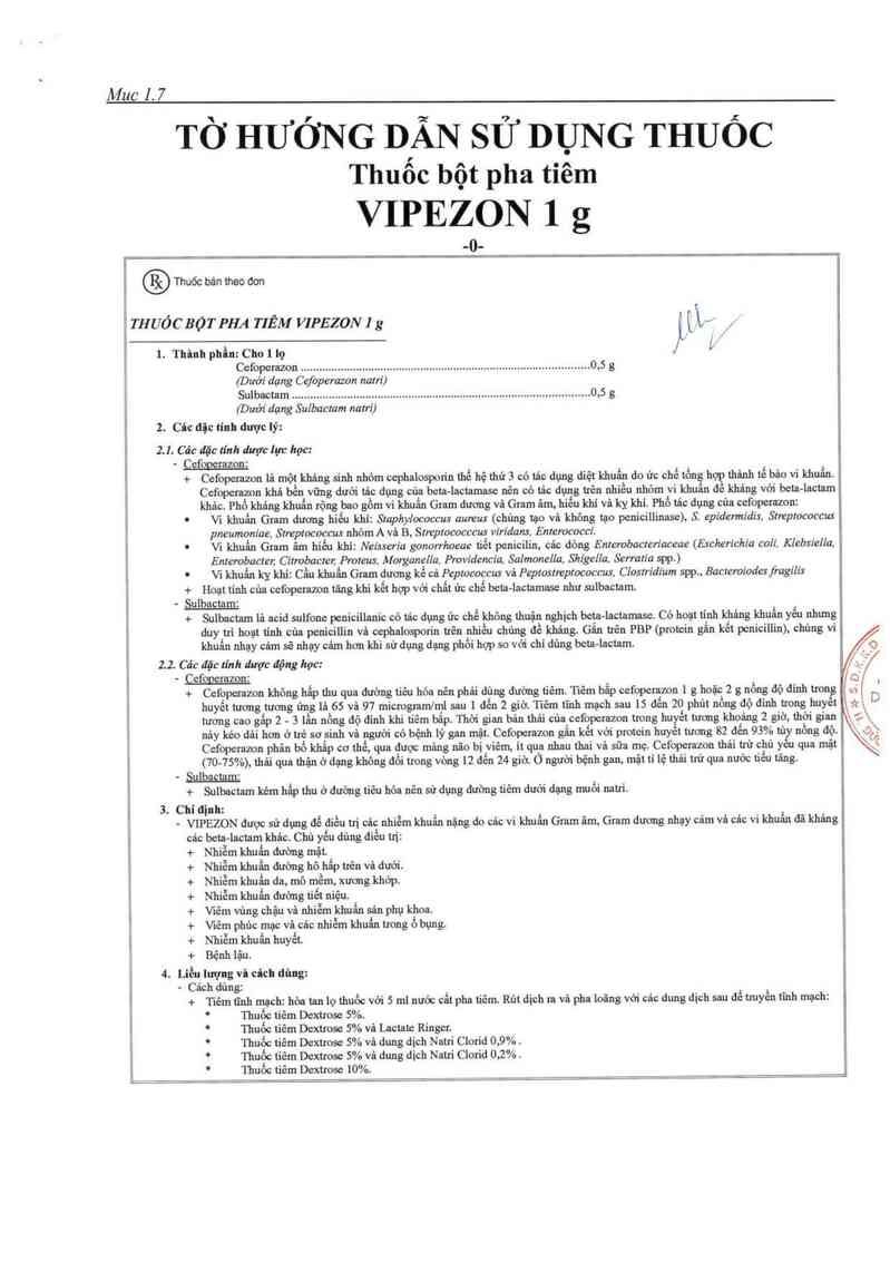 thông tin, cách dùng, giá thuốc Vipezon 1g - ảnh 2