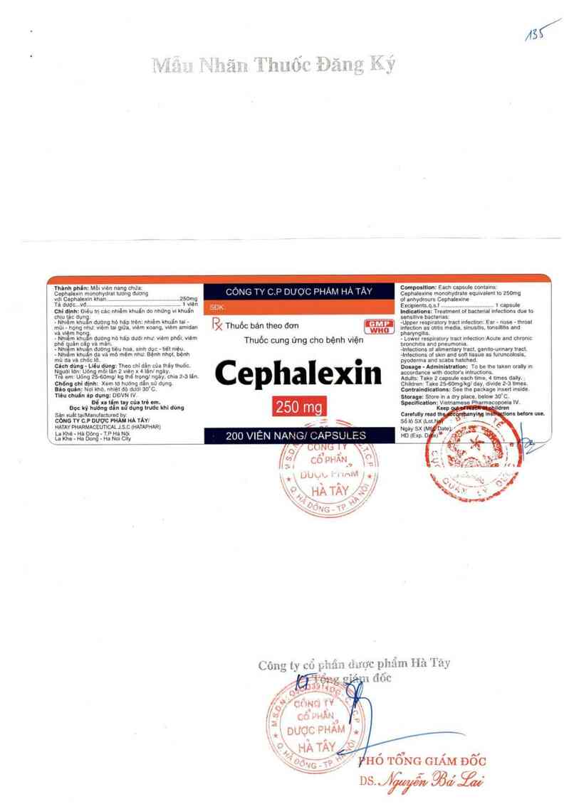 thông tin, cách dùng, giá thuốc Cephalexin 250 mg - ảnh 0