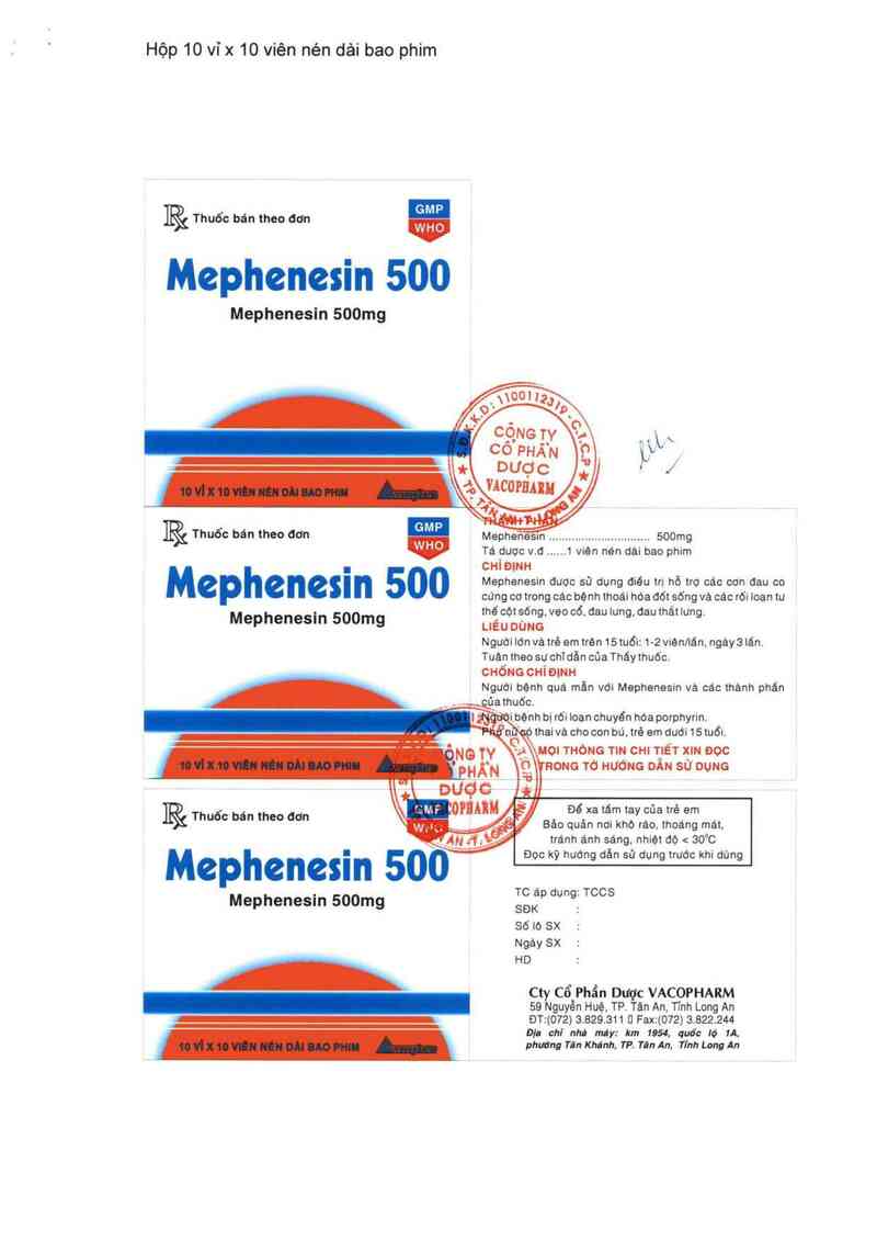 thông tin, cách dùng, giá thuốc Mephenesin 500 - ảnh 4