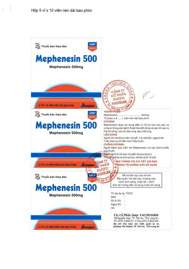 thông tin, cách dùng, giá thuốc Mephenesin 500 - ảnh 5