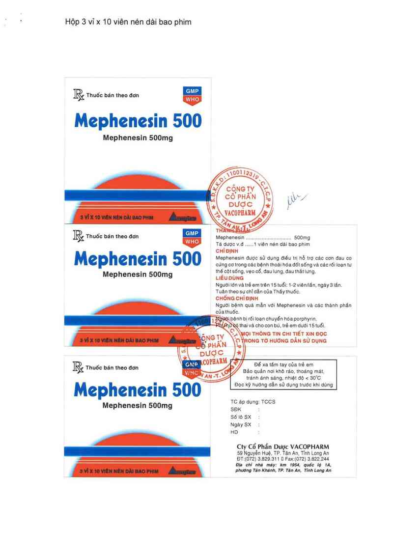 thông tin, cách dùng, giá thuốc Mephenesin 500 - ảnh 6