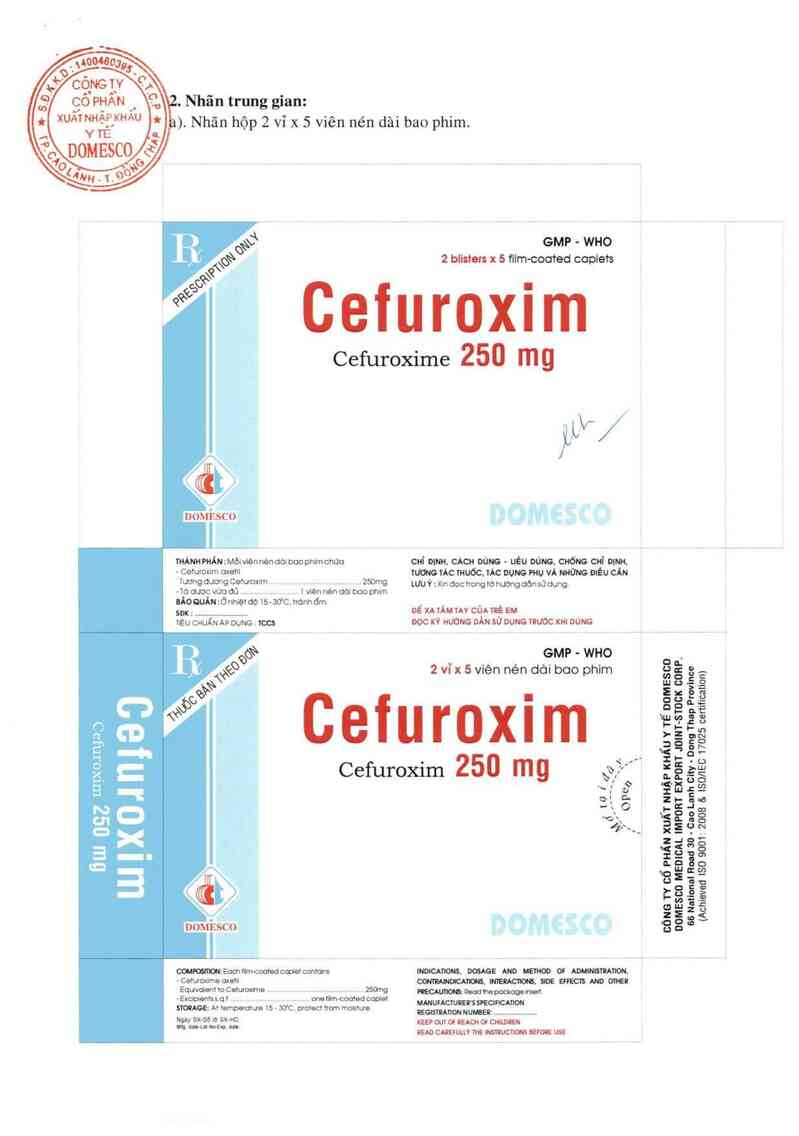 thông tin, cách dùng, giá thuốc Cefuroxim 250mg - ảnh 1