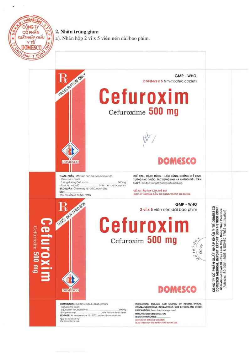 thông tin, cách dùng, giá thuốc Cefuroxim 500 mg - ảnh 1