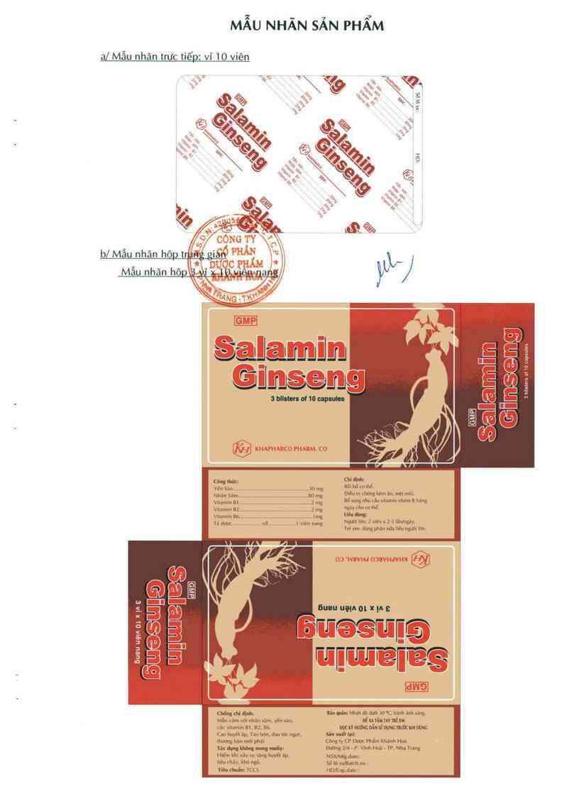 thông tin, cách dùng, giá thuốc Salamin ginseng - ảnh 0