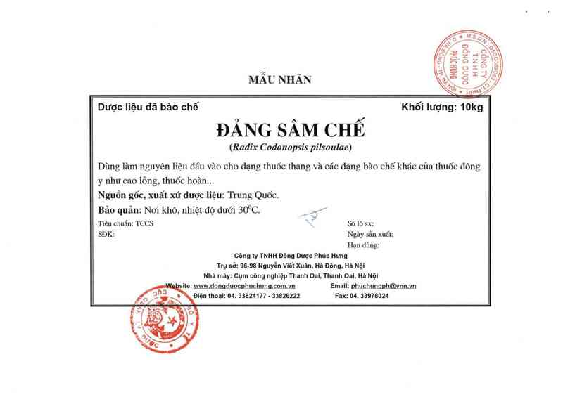 thông tin, cách dùng, giá thuốc Đảng sâm chế - ảnh 8