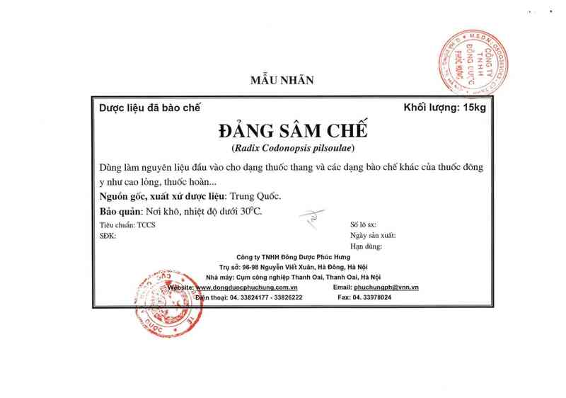 thông tin, cách dùng, giá thuốc Đảng sâm chế - ảnh 9