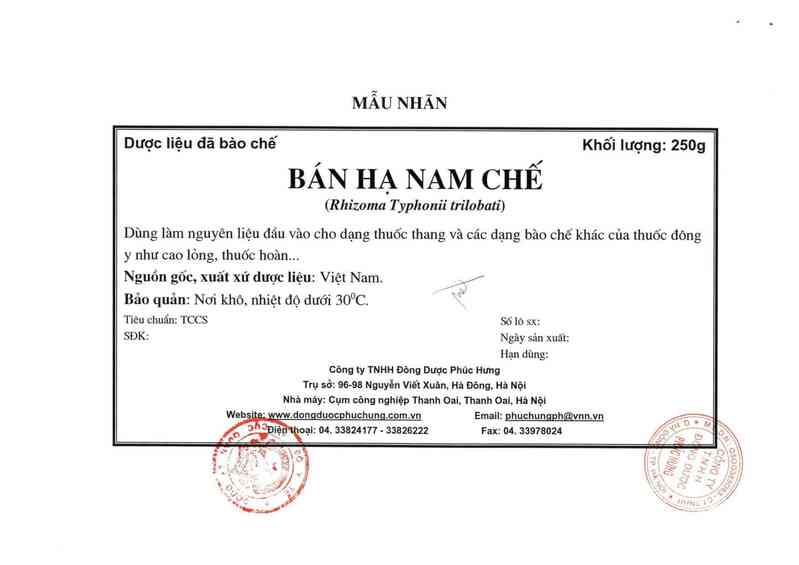 thông tin, cách dùng, giá thuốc Bán hạ nam chế - ảnh 1