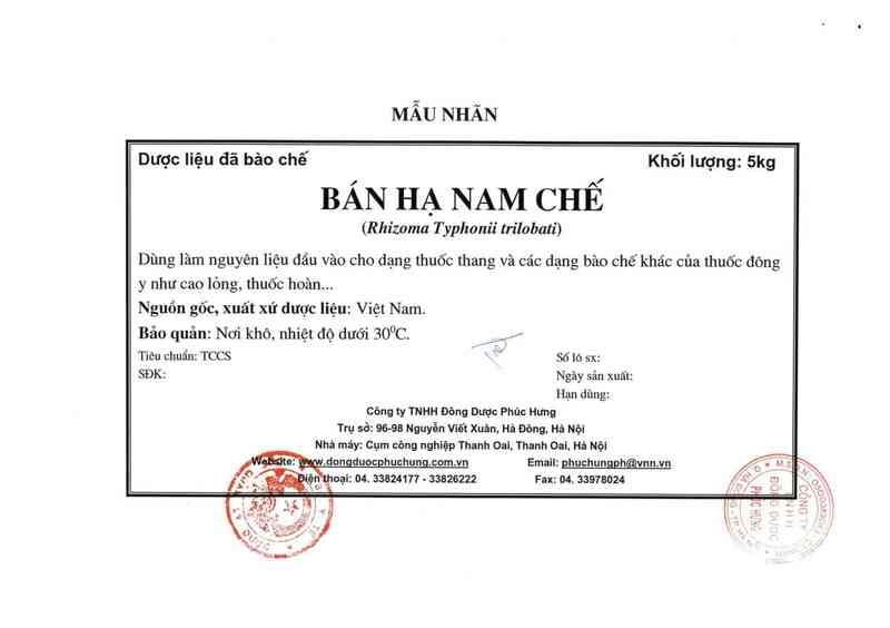 thông tin, cách dùng, giá thuốc Bán hạ nam chế - ảnh 6