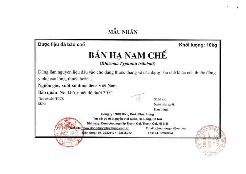 thông tin, cách dùng, giá thuốc Bán hạ nam chế - ảnh 7