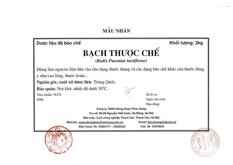 thông tin, cách dùng, giá thuốc Bạch thược chế - ảnh 12