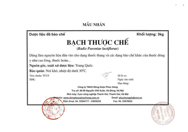 thông tin, cách dùng, giá thuốc Bạch thược chế - ảnh 13