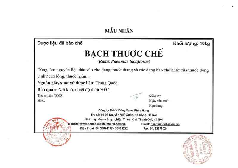 thông tin, cách dùng, giá thuốc Bạch thược chế - ảnh 15