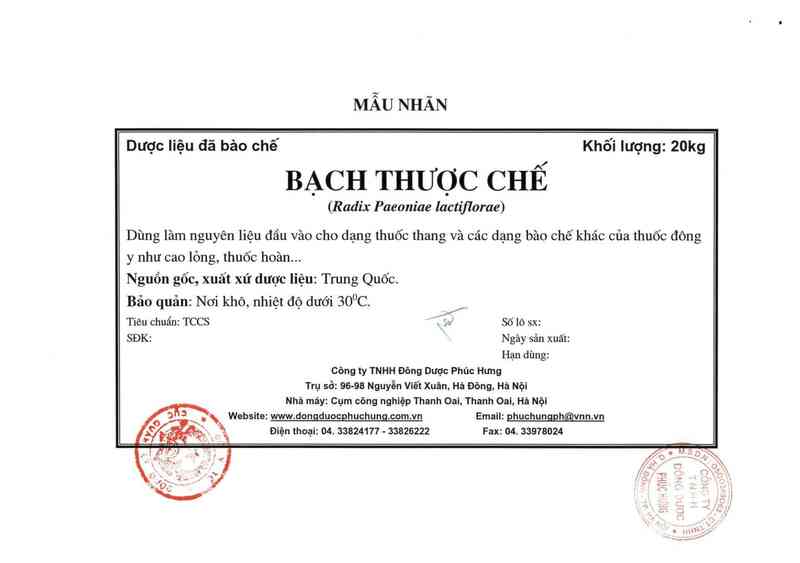 thông tin, cách dùng, giá thuốc Bạch thược chế - ảnh 17