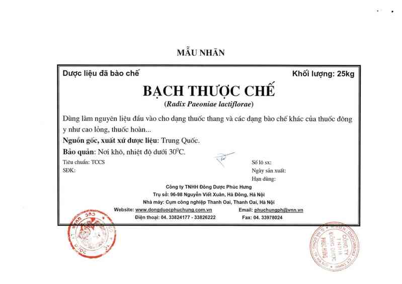 thông tin, cách dùng, giá thuốc Bạch thược chế - ảnh 18