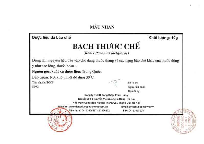 thông tin, cách dùng, giá thuốc Bạch thược chế - ảnh 2